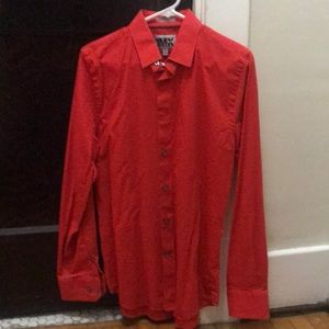 Express medium 1mx dress shirt red